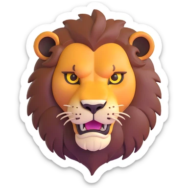 nasty lion looking sideways with mean fierce expression sticker