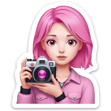 pink photographer light sticker