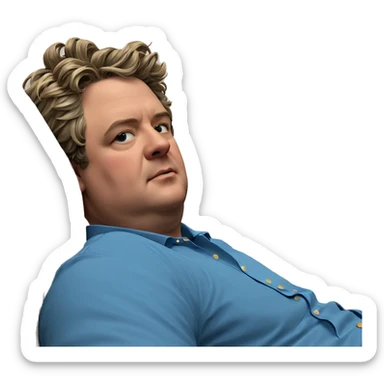 boy with bow and blue shirt sticker