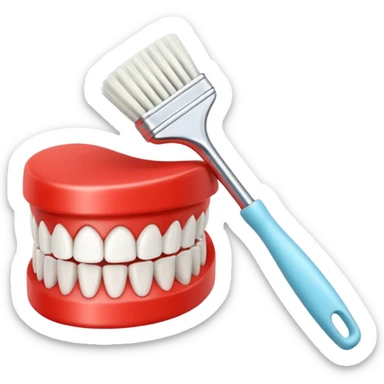 Denture teeth brush sticker
