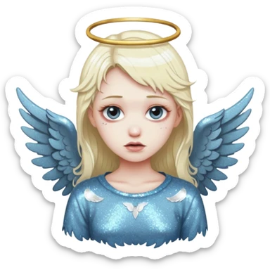 Glitter fallen angel sticker