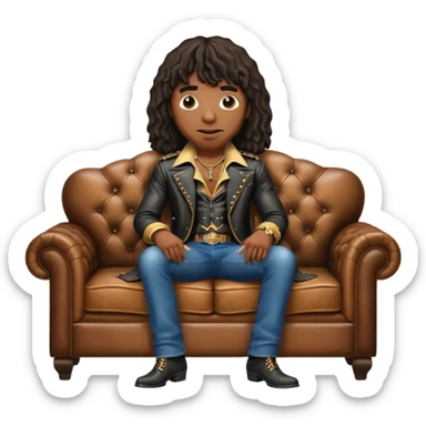 Rick james on a couch sticker