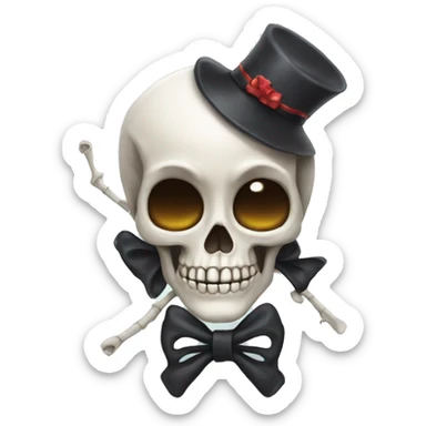 Skeleton with a bow sticker