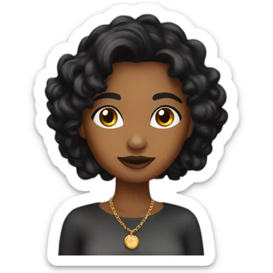 solo black haired jewelry journey, Text Hello  sticker