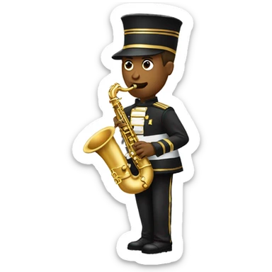 Marching band saxophone player sticker