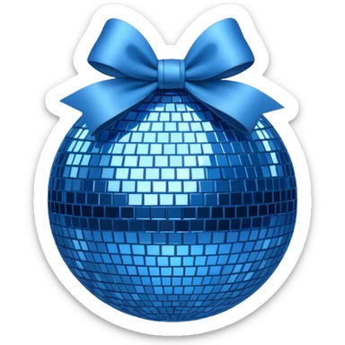 Blue Disco ball and a bow sticker