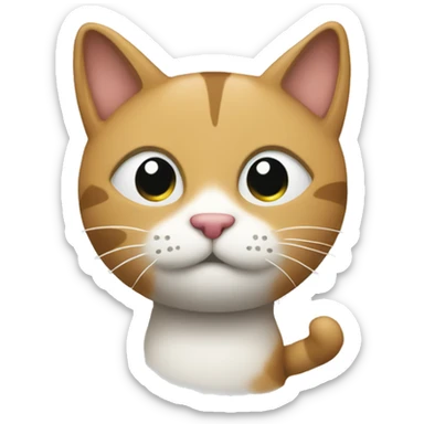 simple stick figure of a cat that is happ sticker