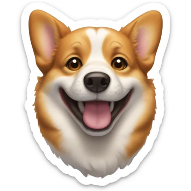 A Happy corgi face.  sticker