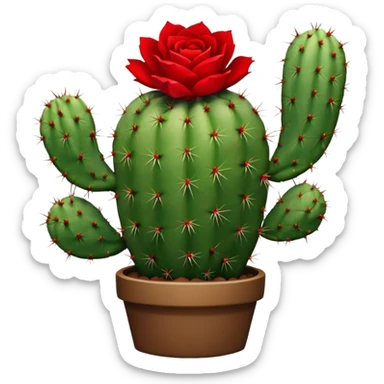 Cactus and a rose sticker