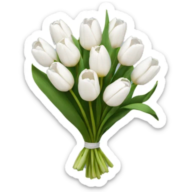 white tulip bouquet  sticker