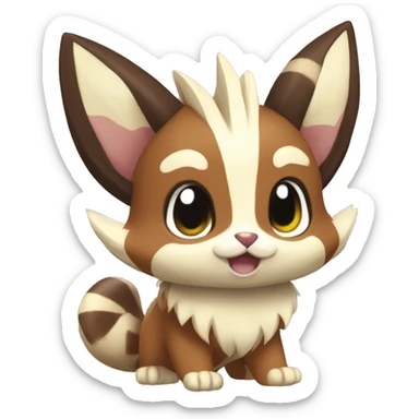 Furret Eevee Zigzagoon sticker