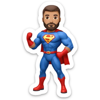 Latino HVAC repairman with goatee beard superhero action figure sticker