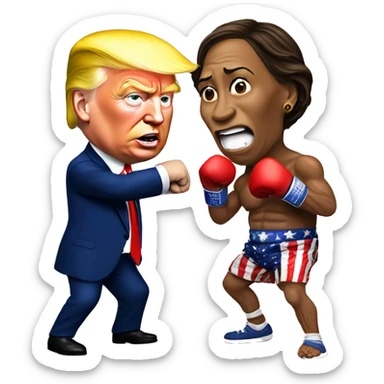 kamala harris vs donald trump boxe sticker