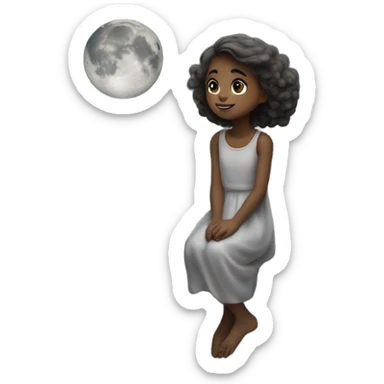 girl on the moon sticker