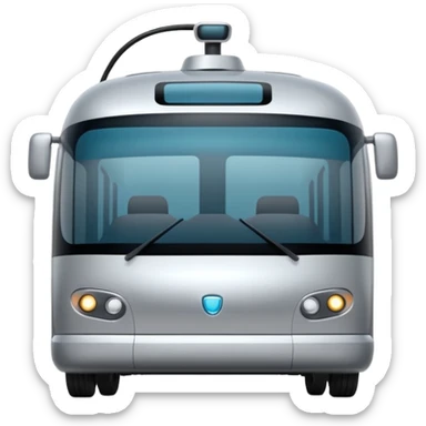 minimalist cyber clean luxury futuristic self driving bus sticker