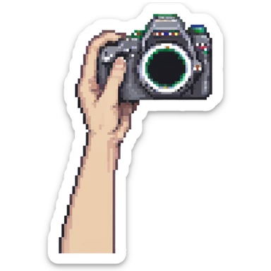 fingers making camera frame gesture, photo composition sticker