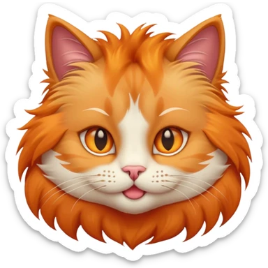 Cat with long fur sassy orange sticker