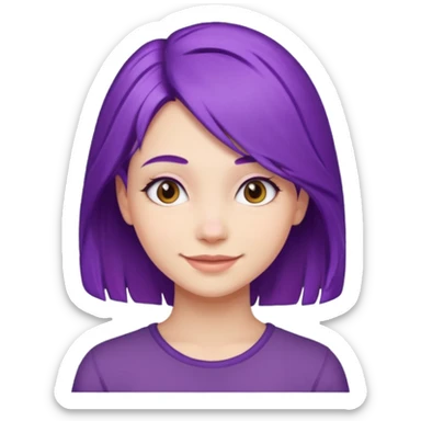 purple hair girl sticker