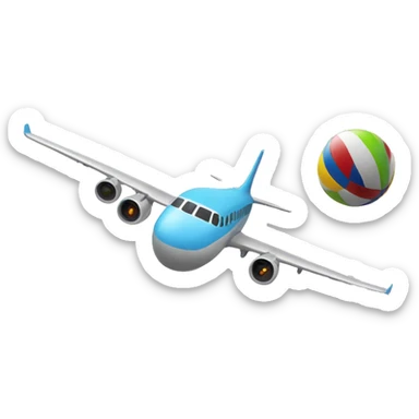 plane dropping ball onto town sticker