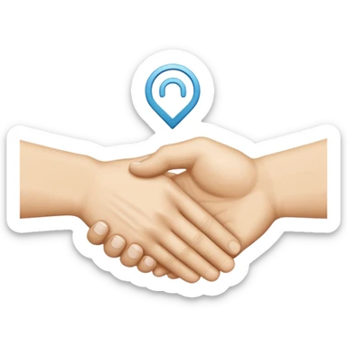 two white hands in a secret handshake sticker