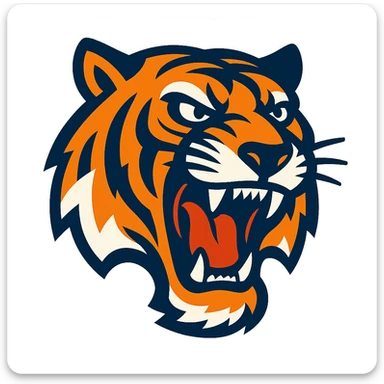 Detroit Tigers roaring tiger head sticker