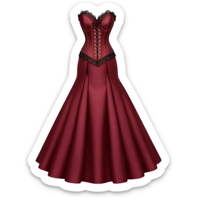burgundury corset dress sticker