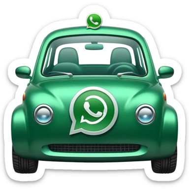 Coche verde de whatsapp con el logo en la puerta sticker