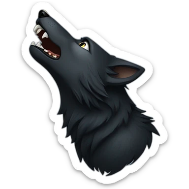 Black wolf howling  sticker