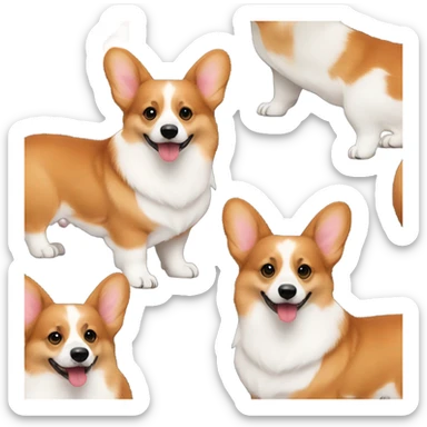 Red pembroke welsh corgi with a black muzzle sticker