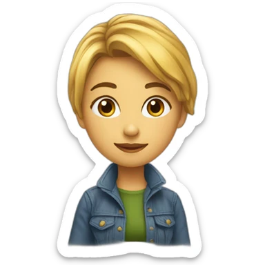 Une jolie fille qui dessine sticker