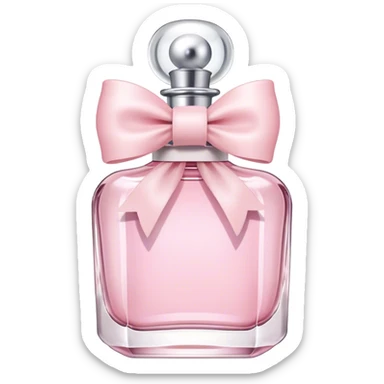 Pastel pink Perfume bottle with a white bow sticker
