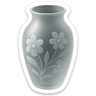 vase with floral patterns, frosted glass look, elegant and modern, matte glass style sticker
