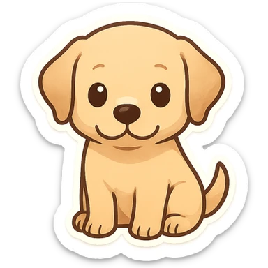 cute labrador dog, cartoon style, gentle expression, suitable for emoji sticker sticker