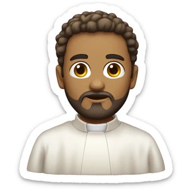 sacerdote con barba con  piel blanca de cuerpo completo sticker