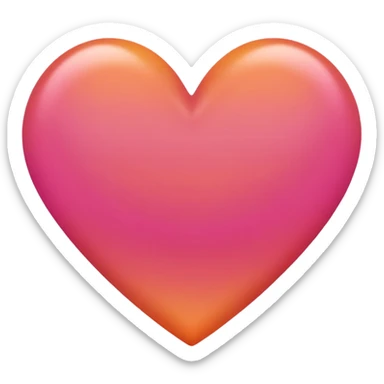 orange and pink gradient tall matte heart sticker