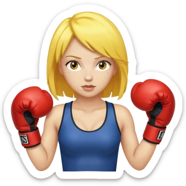sexy girl with yellow hair boxing sticker