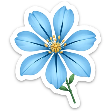 light blue flower bleeding sticker