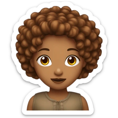 Fille métisse avec les cheveux marrons bouclés  sticker