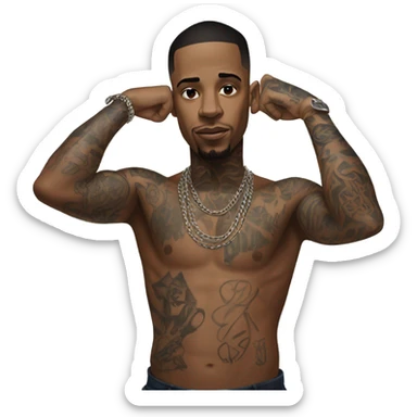 RAPPER NEUTRO SHORTY WITH ALL HIS TATTOS  sticker