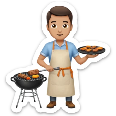 Man grilling on blackstone sticker