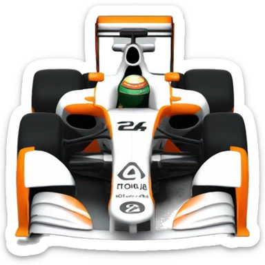 Mclaren Formula 1  team 2012 car design front view with 2024 livery sticker