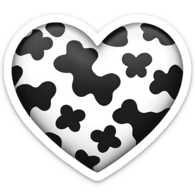 Cow print heart  sticker