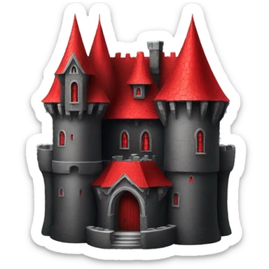 Black and red gothic castle sticker
