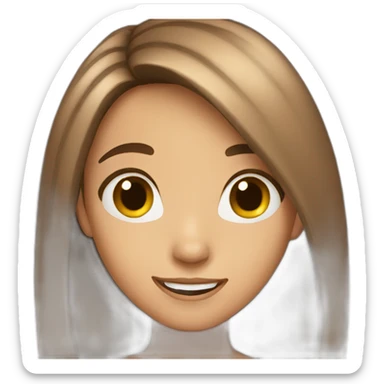 long brown hair girl happy sticker