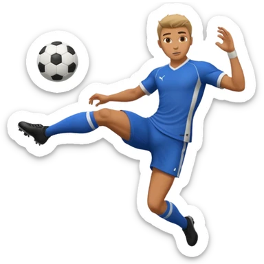 footballeur kicking a soccer ball sticker