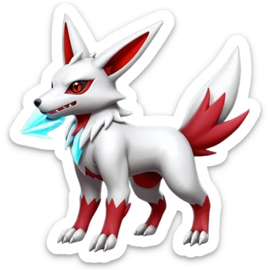 Futuristic Mature Realistic Shiny Cool Edgy Handsome Badass Zangoose-Electrike-Umbreon-Houndoom-Genesect-Pokémon-Fakémon-hybrid-creature sticker