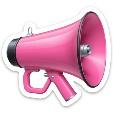 crée moi un mégaphone de couleur rose  sticker