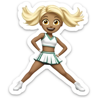 white with blond hair cheerleader dancing sticker