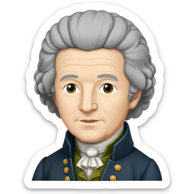 Edmund Burke 18th century Irish statesman philosopher with grey wig and historical clothing sticker