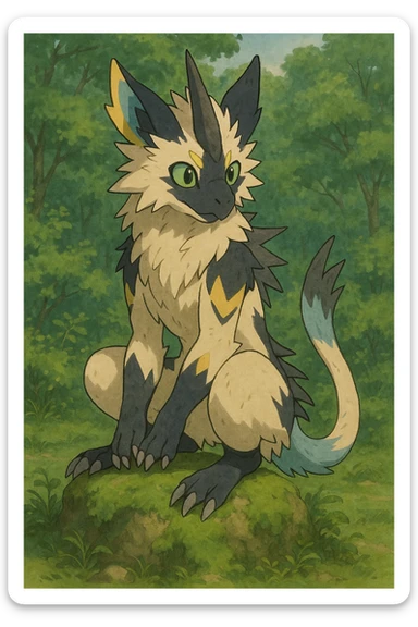 Sergal-Protogen-Trico-Zeraora-Vernid-fusion-hybrid-creature sticker